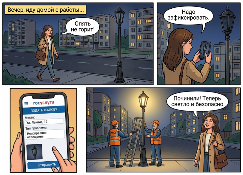 неработающий фонарь.